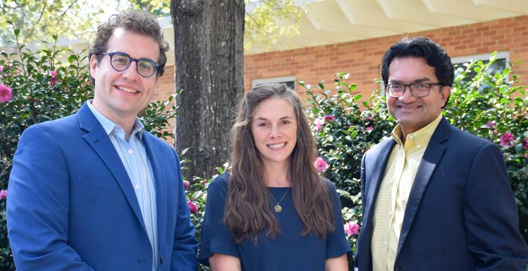 Dr. S. Raj Chaudhury, ILC executive director, far left, along with associate professor Dr. Lisa LaCross, assistant director of faculty development, and Dr. David S. Williams, assistant director of course development at USA, are the recipients of the prestigious Robert J. Menges Award from the Professional and Organizational Development Network.